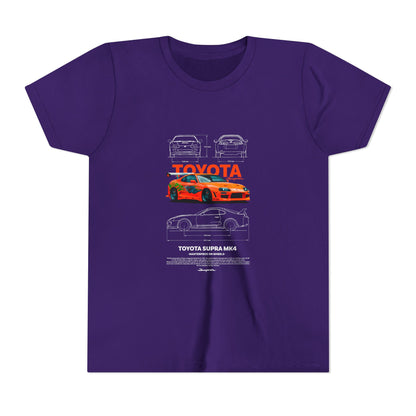 Toyota Supra MK4 Car Youth  Tee - Cool Graphic Short Sleeve T-Shirt - CreativeRino