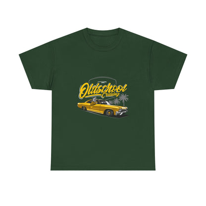 Retro Car Unisex Heavy Cotton Tee - "Oldschool Cruisin'" T-shirt Design - CreativeRino