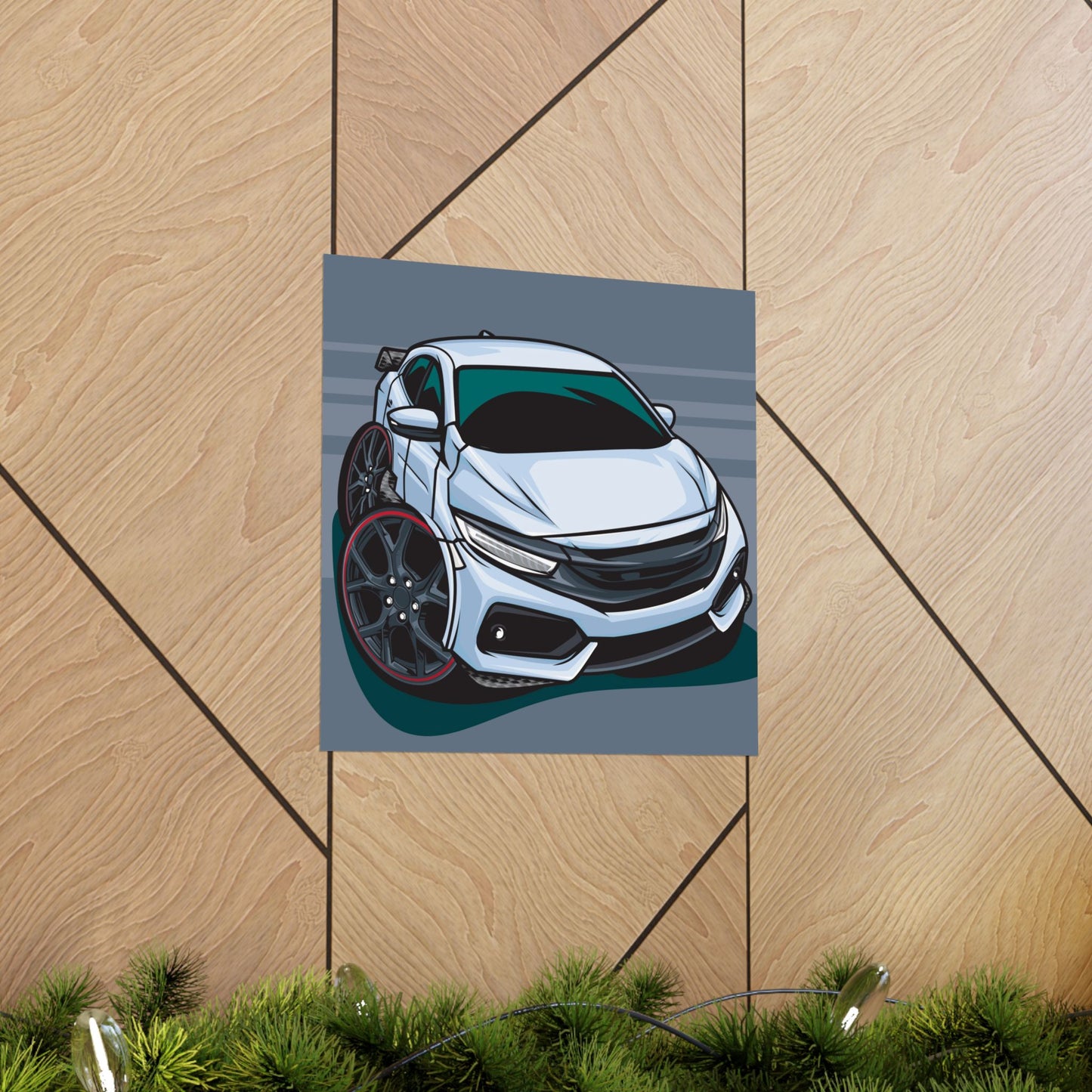 Racing Car Square Poster | Matte Wall Art for Auto Enthusiasts - CreativeRino