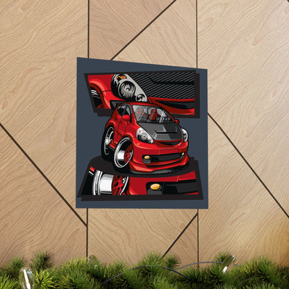 Automotive Art Poster - Matte Square Car Design - Perfect Poster for Enthusiasts - CreativeRino