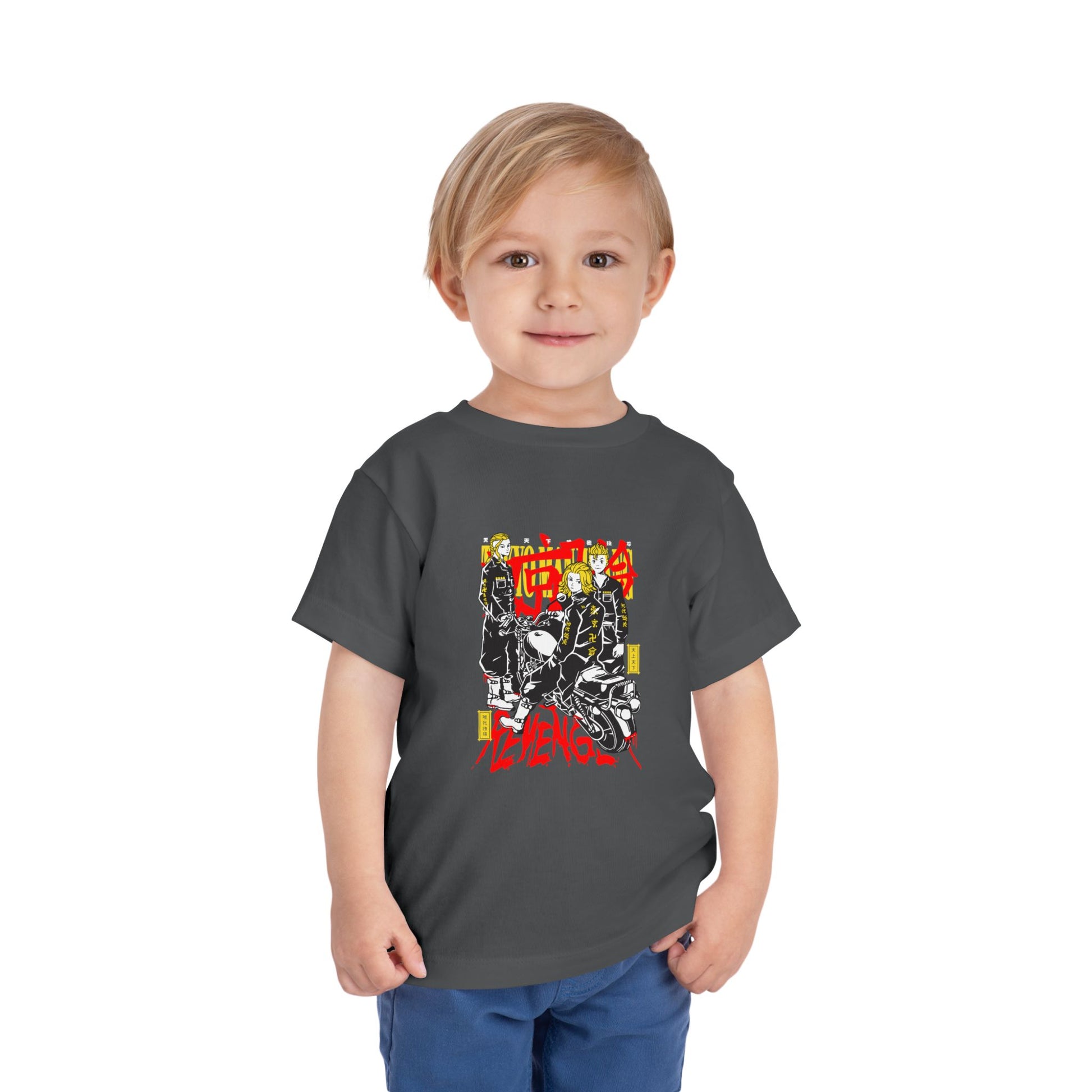 Anime Toddler Short Sleeve Tee Tokyo Revengers Inspired Graphic T-shirt - CreativeRino