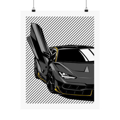 Lamborghini Sports Car Matte Vertical Poster - Modern Wall Art for Car Enthusiasts - CreativeRino