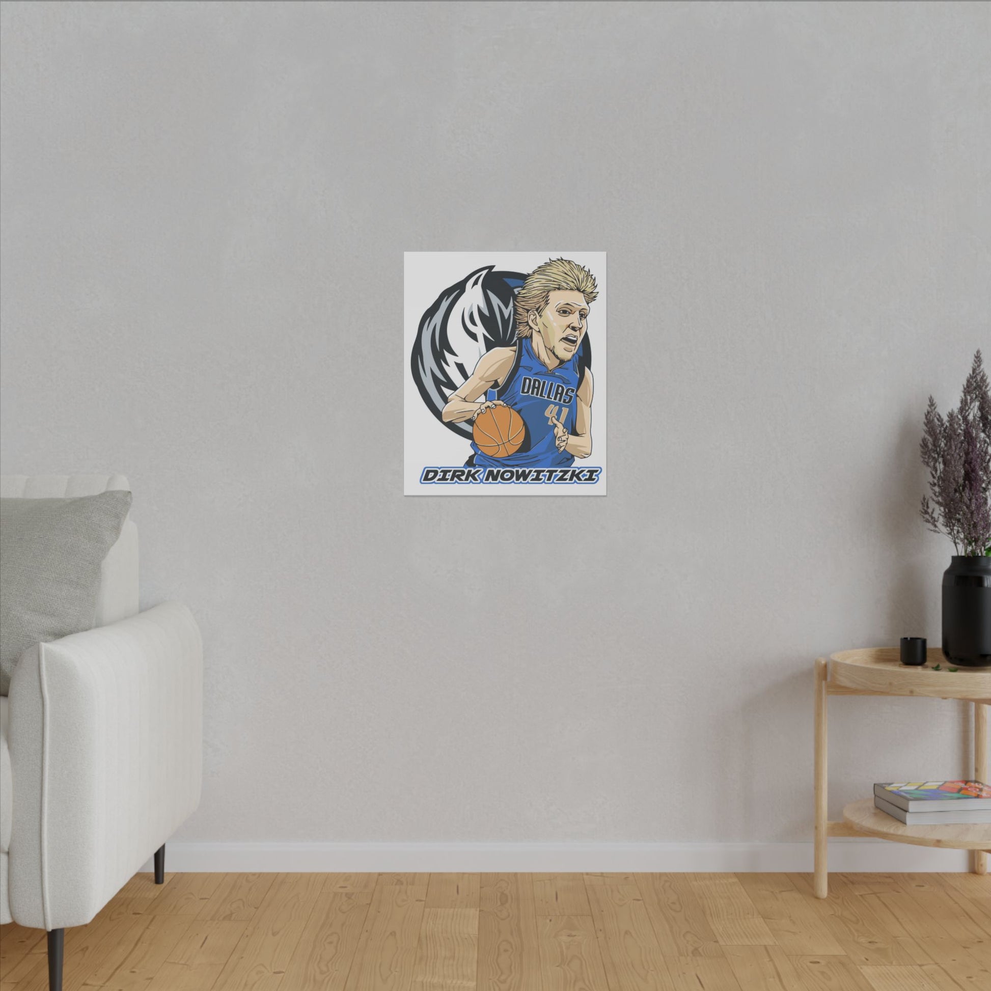 Dirk Nowitzki Basketball Canvas Art - Stretched Matte Print for Sports Fans - CreativeRino