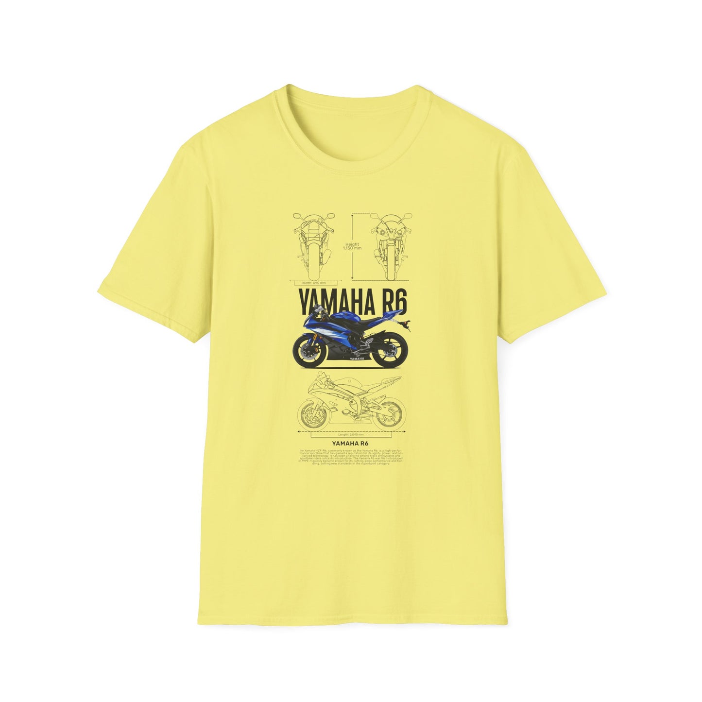 Yamaha R6 Motorcycle Softstyle T-Shirt for Riders - CreativeRino