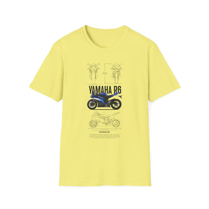 Yamaha R6 Motorcycle Softstyle T-Shirt for Riders - CreativeRino