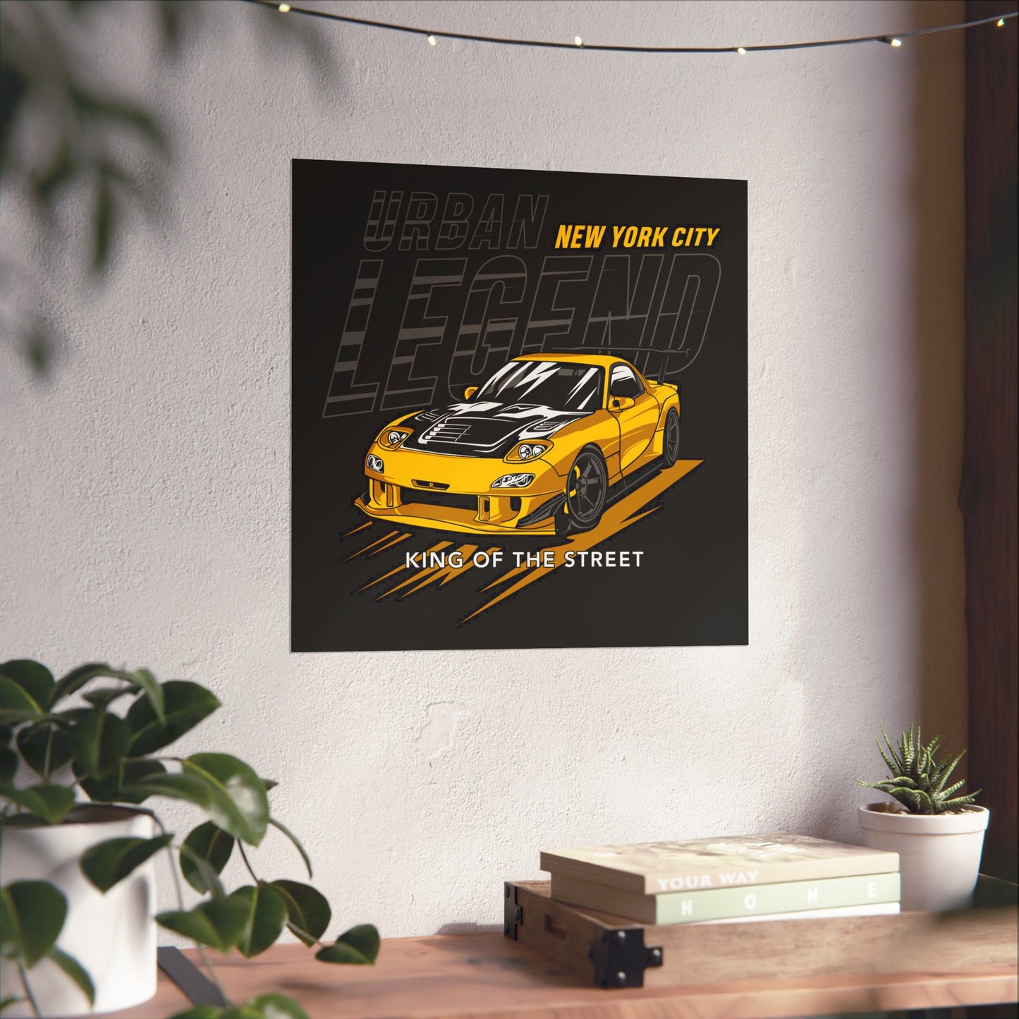 Urban Legend Matte Square Poster - New York City Car Art - CreativeRino