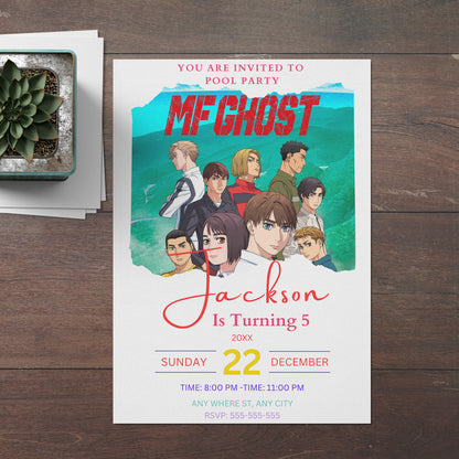 MF Ghost Birthday Invitation Template - CreativeRino