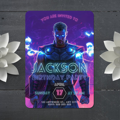 Thor Birthday Invitation Template - CreativeRino