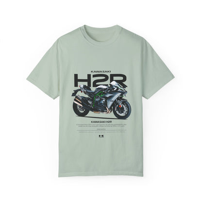 Kawasaki Ninja H2 R Motorcycle Unisex T-Shirt - Garment-Dyed, Casual Style - CreativeRino