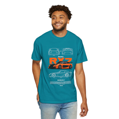 Mazda RX-7 Unisex Garment-Dyed T-Shirt | Car Enthusiast Apparel - CreativeRino