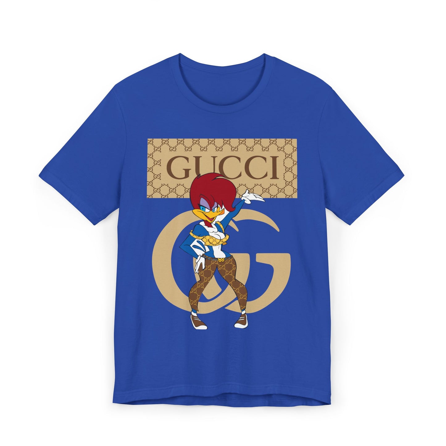 Trendy Cartoon Graphic Unisex Jersey T-Shirt - Gucci Inspired Art - CreativeRino