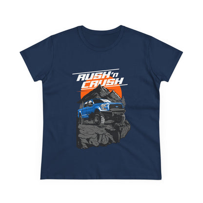 Adventure Awaits Women's Cotton Tee - Off-Roading Jeep Graphic T-shirt - CreativeRino