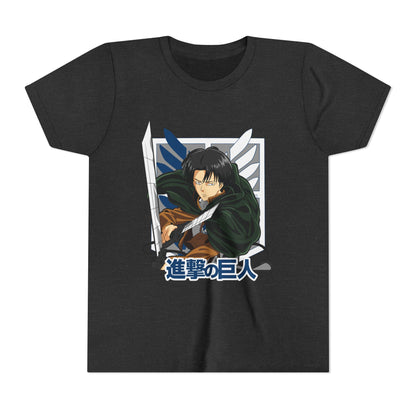 Youth Anime Levi Short Sleeve Tee - Attack on Titan T-shirt - CreativeRino
