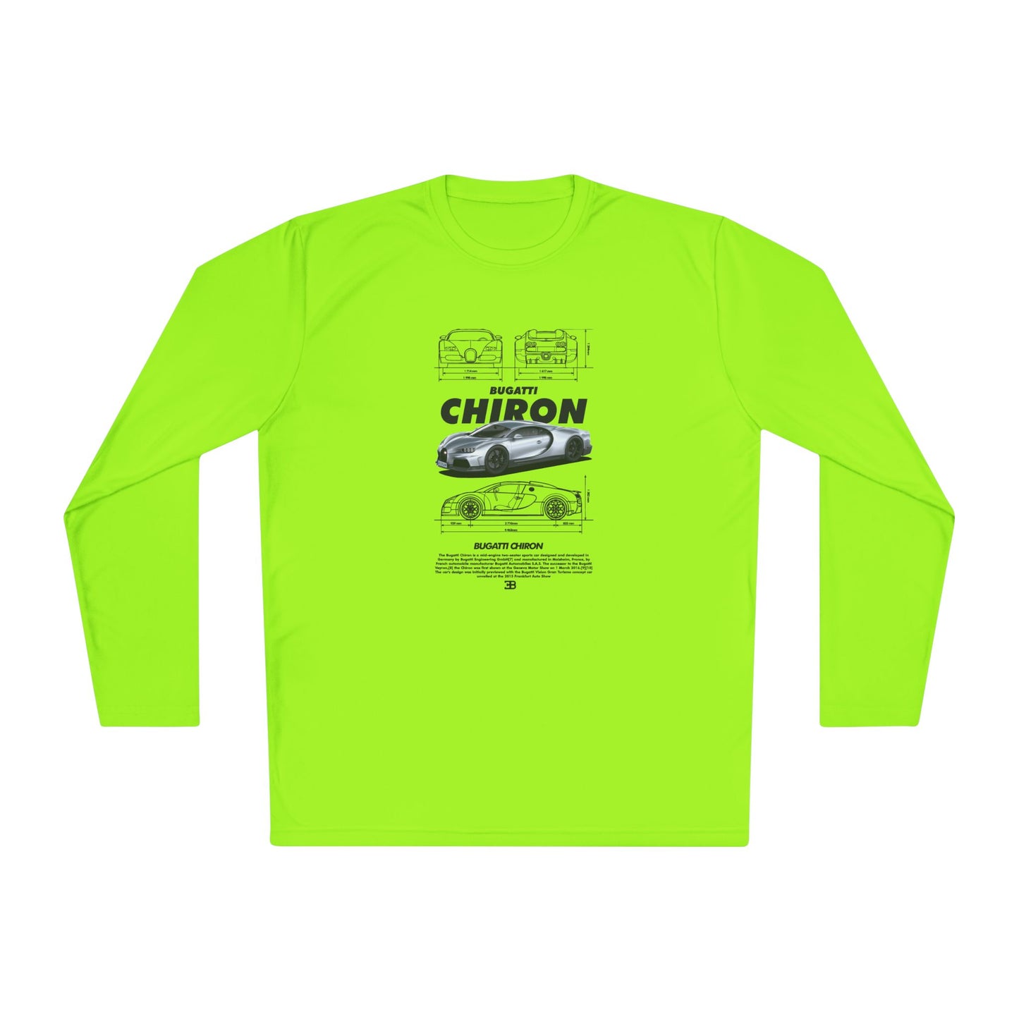 Bugatti Chiron Unisex Lightweight Long Sleeve Tee -  Car T-shirt - CreativeRino