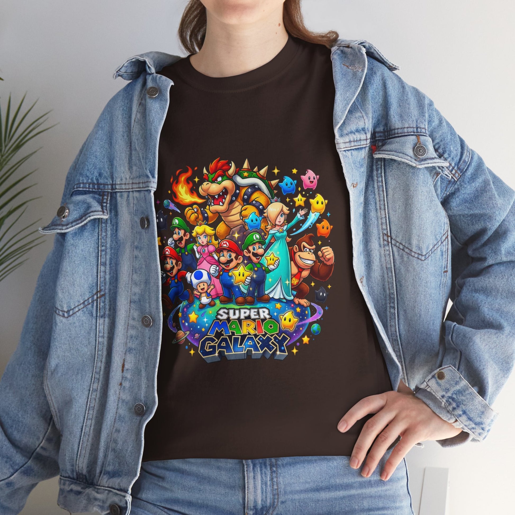 Gaming Characters Graphic Tee — "Mario Galaxy" Colorful Arcade Crew T-Shirt Printify