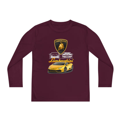 Lamborghini Youth Long Sleeve Tee - Cool Car Shirt for Young Automotive Enthusiasts - CreativeRino