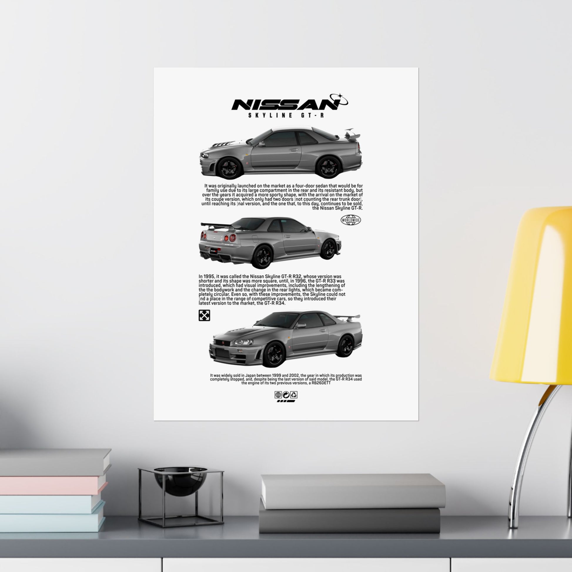Nissan Skyline GT-R Vertical Poster - Automotive Art for Car Enthusiasts - CreativeRino