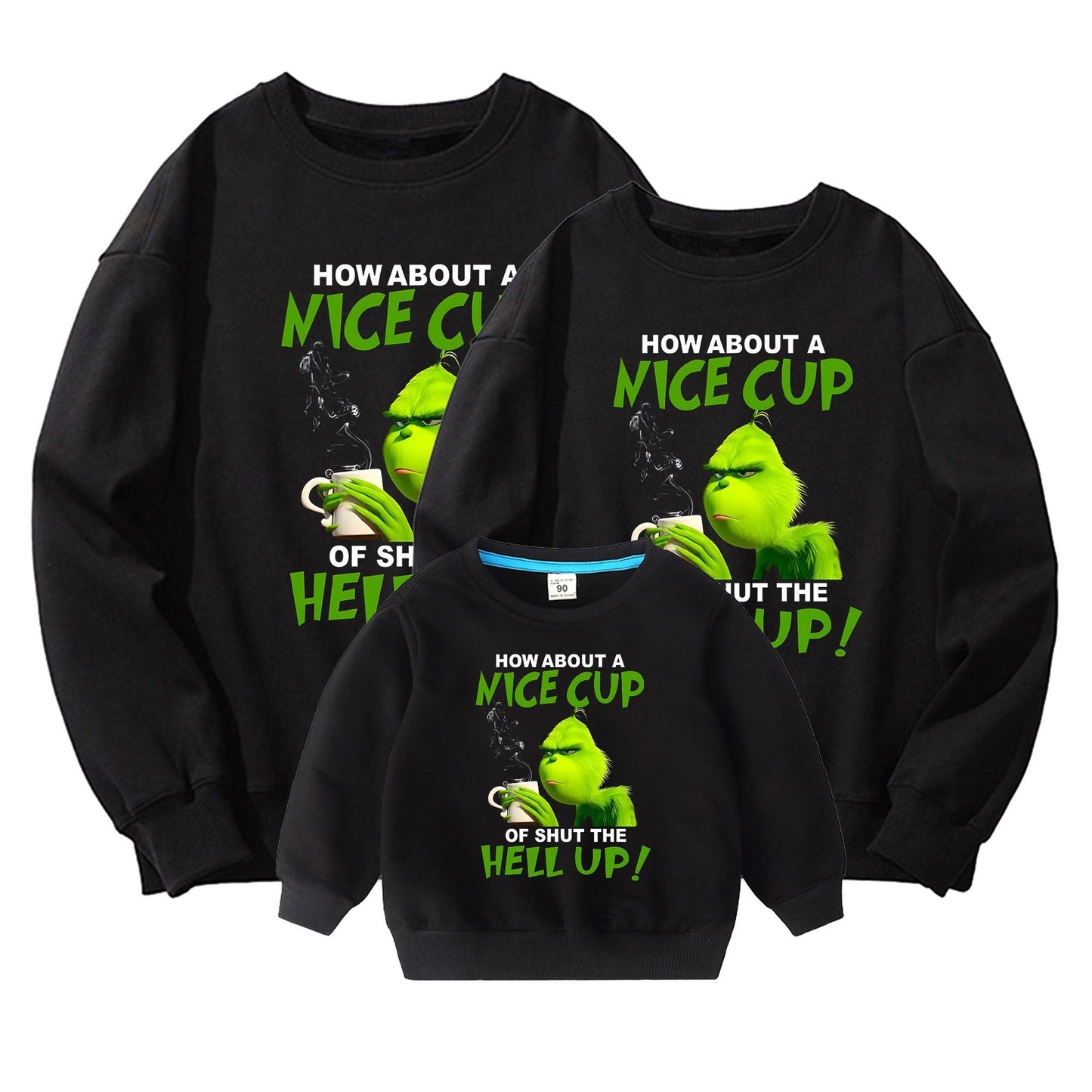 Santa Grinch Family Hoodie Pure Cotton New Year Christmas Hoodies eprolo
