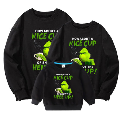 Santa Grinch Family Hoodie Pure Cotton New Year Christmas Hoodies eprolo