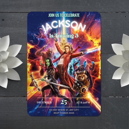 Guardians of the Galaxy Birthday Invitation Template - CreativeRino
