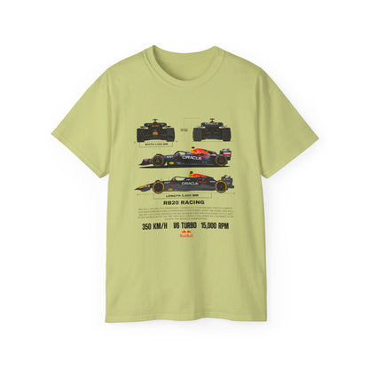 RB20 Racing Unisex Ultra Cotton Tee - Perfect T-shirt for Motorsport Fans - CreativeRino