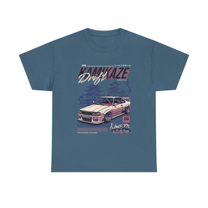 Retro Drift Car Tee - Unisex Heavy Cotton T-Shirt - CreativeRino