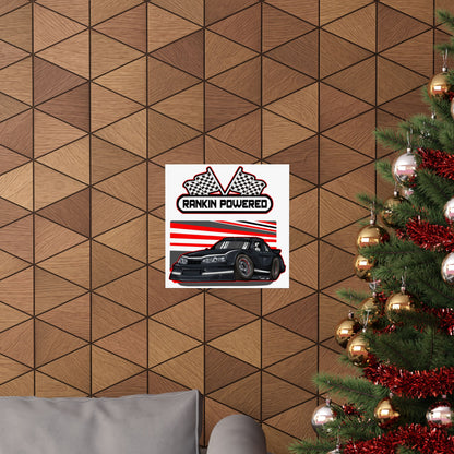Racing Inspired Matte Square Poster - 'Rankin Powered' - Perfect Wall Art for Auto Enthusiasts - CreativeRino