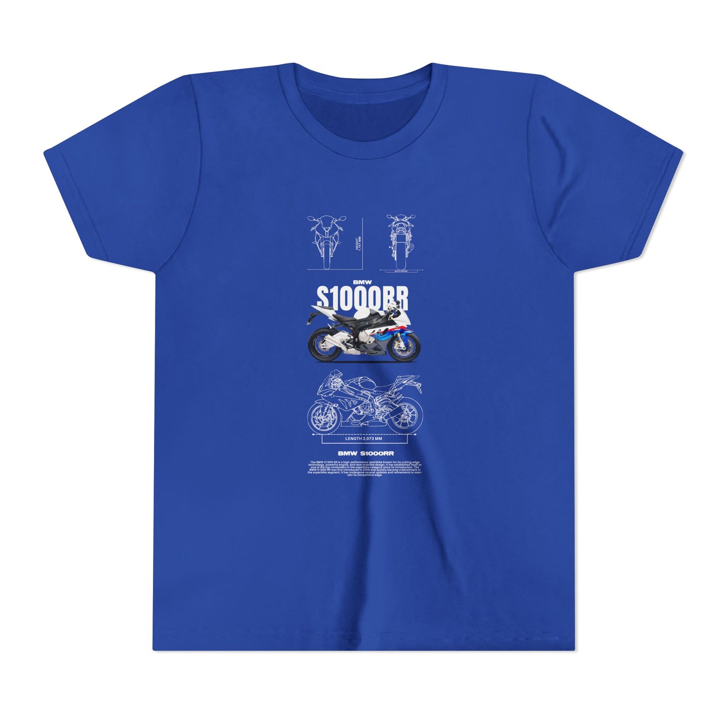 BMW S1000RR Youth Short Sleeve Tee - Cool Motorcycle Graphic T-Shirt - CreativeRino
