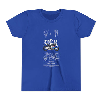 BMW S1000RR Youth Short Sleeve Tee - Cool Motorcycle Graphic T-Shirt - CreativeRino