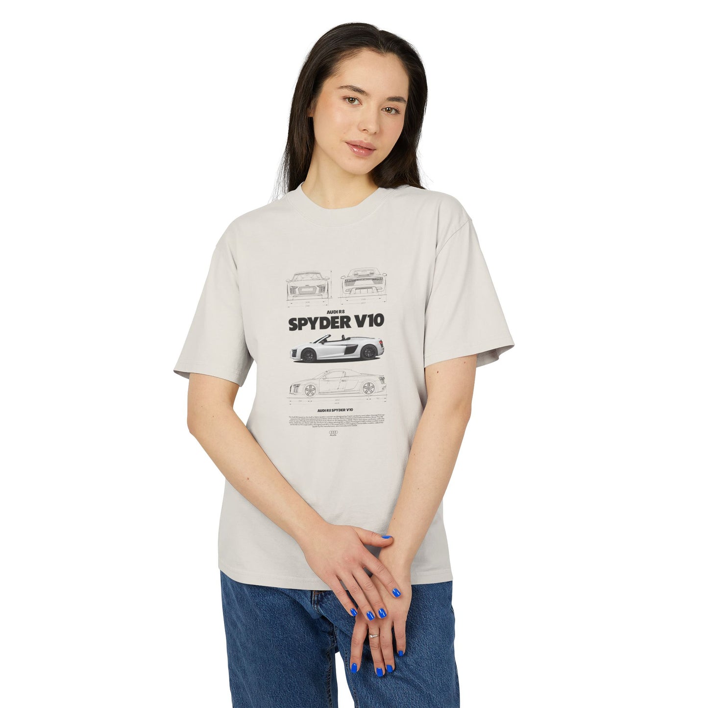 Audi R8 Spyder V10 Unisex Heavy Faded Tee - Car Graphic T-Shirt for Car Enthusiasts - CreativeRino