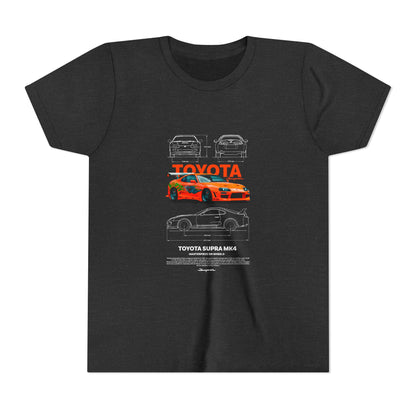 Toyota Supra MK4 Car Youth  Tee - Cool Graphic Short Sleeve T-Shirt - CreativeRino