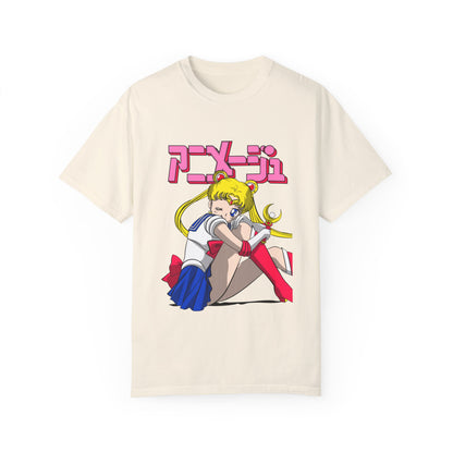 Sailor Moon Unisex Garment-Dyed T-shirt - Retro Anime Tee - CreativeRino