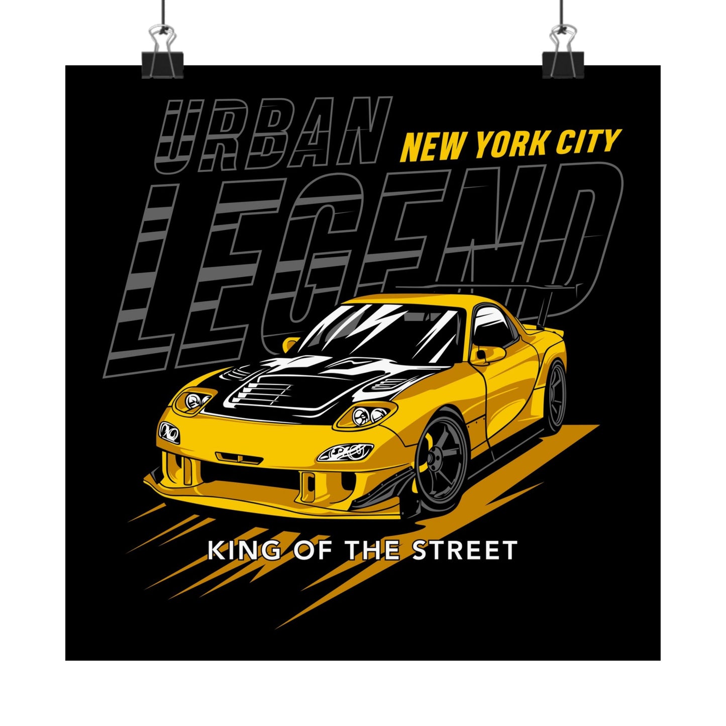 Urban Legend Matte Square Poster - New York City Car Art - CreativeRino
