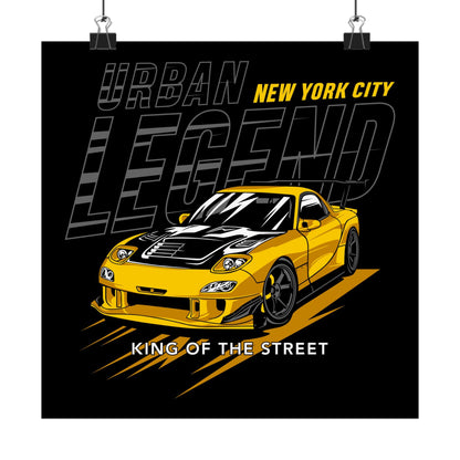 Urban Legend Matte Square Poster - New York City Car Art - CreativeRino