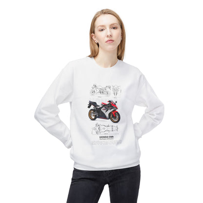 Honda CBR Motorcycle Graphic Crewneck Sweatshirt | Unisex Midweight Fleece - CreativeRino
