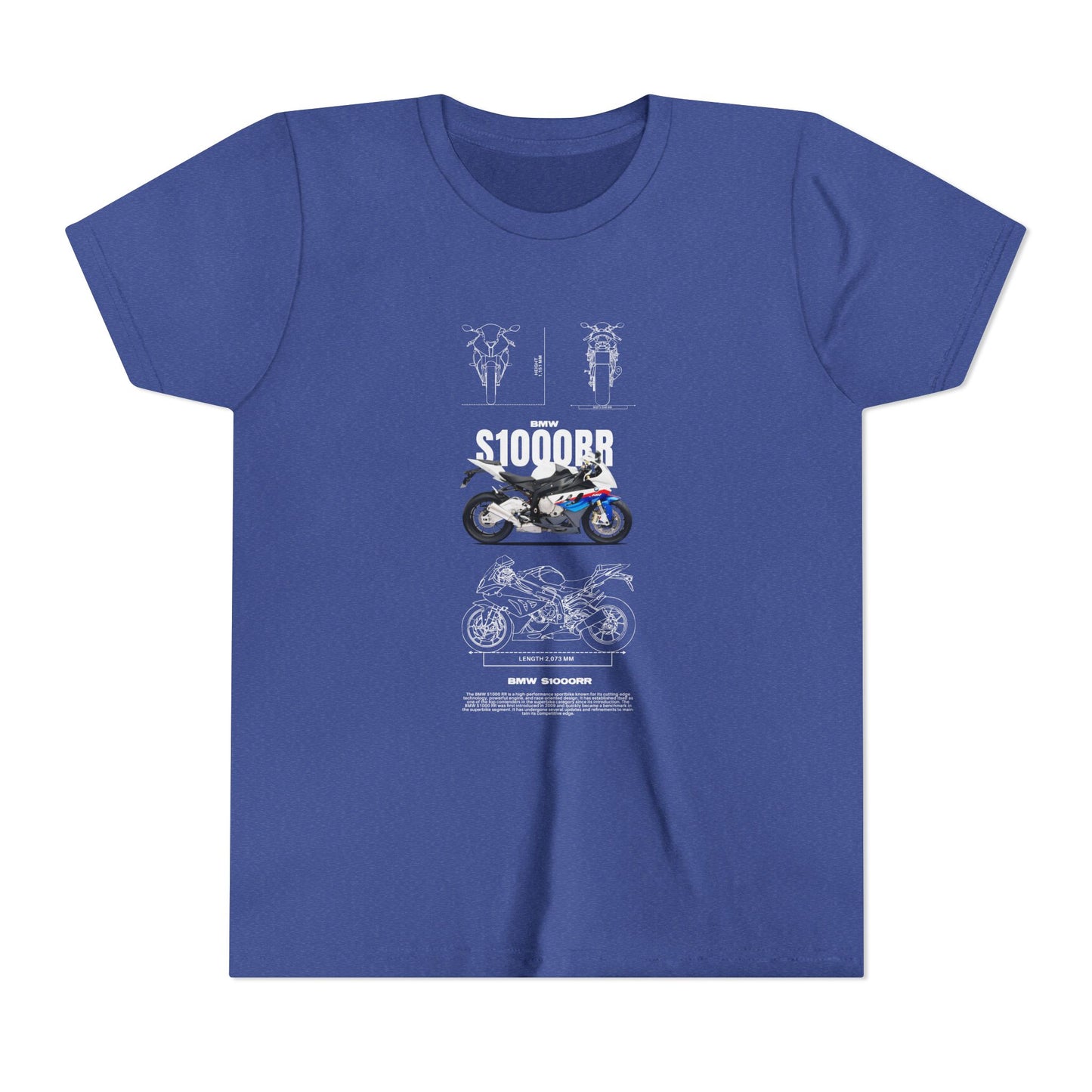 BMW S1000RR Youth Short Sleeve Tee - Cool Motorcycle Graphic T-Shirt - CreativeRino