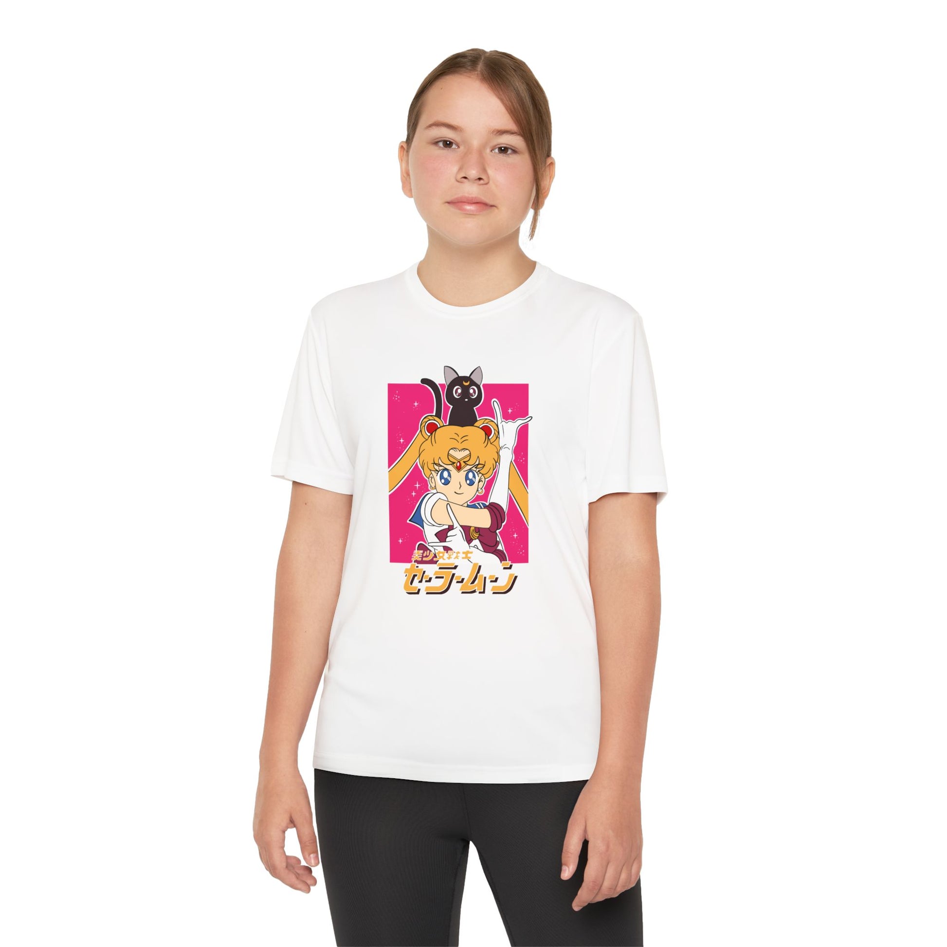 Sailor Moon Youth Competitor Tee with Retro Anime T-shirt Design - CreativeRino