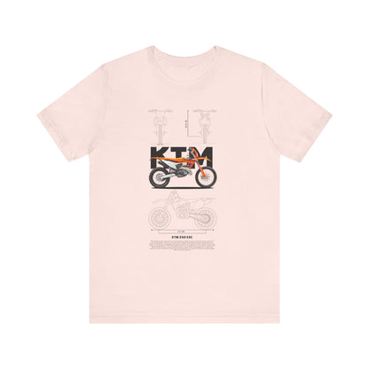 KTM 250 EXC Motorcycle Blueprint Unisex Jersey T-shirt - CreativeRino
