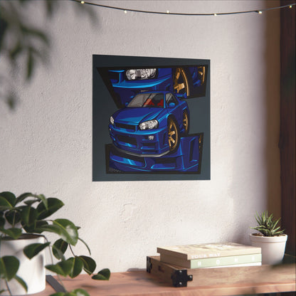Sport Car Matte Square Poster - Bold Automotive Wall Art for Car Enthusiasts - CreativeRino
