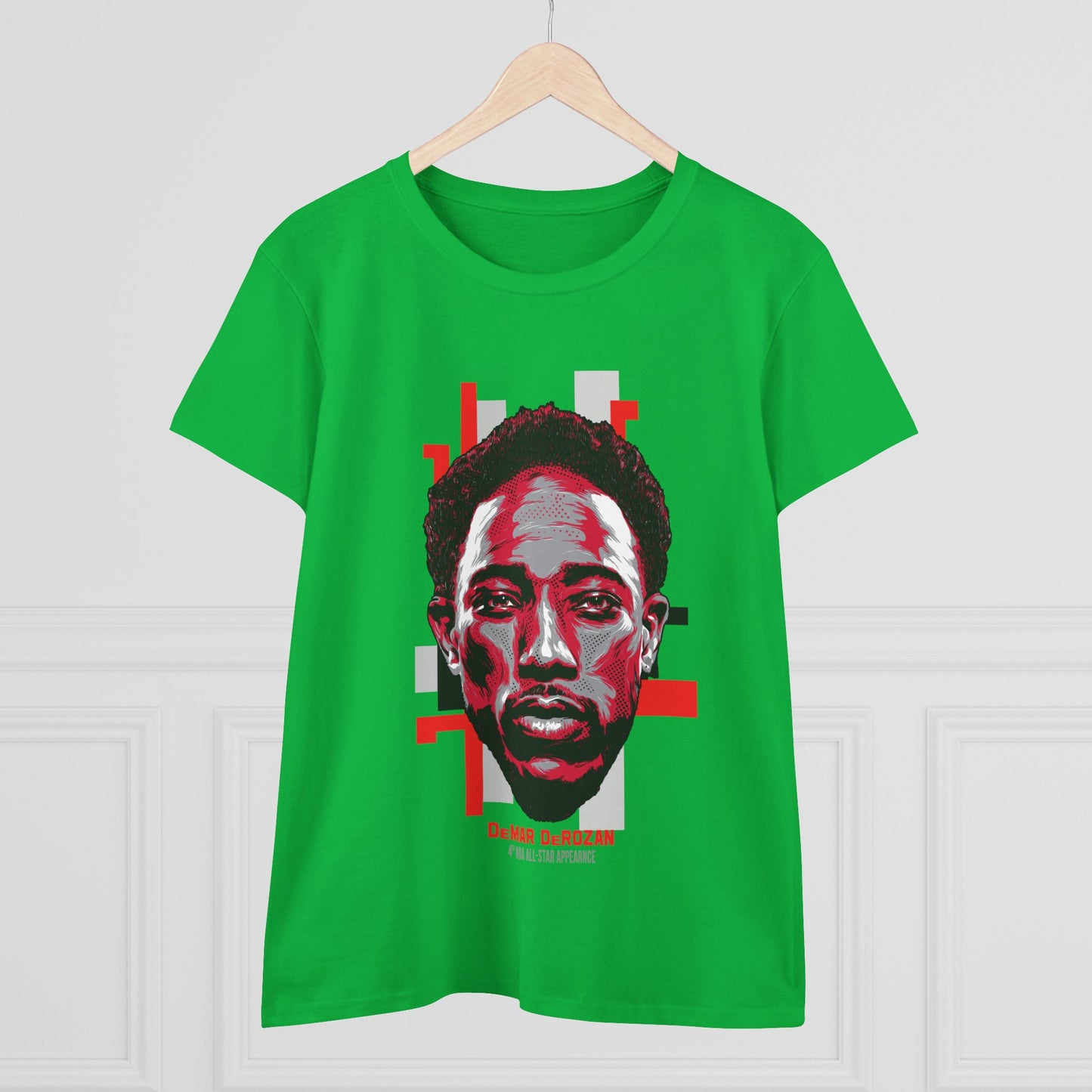 Women's Cotton Tee - De'Mar DeRozan Graphic T-shirt Design - CreativeRino