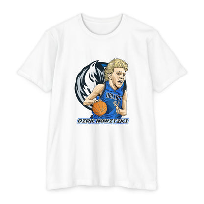 Unisex CVC Jersey T-shirt - Dirk Nowitzki Basketball Graphic Tee - CreativeRino