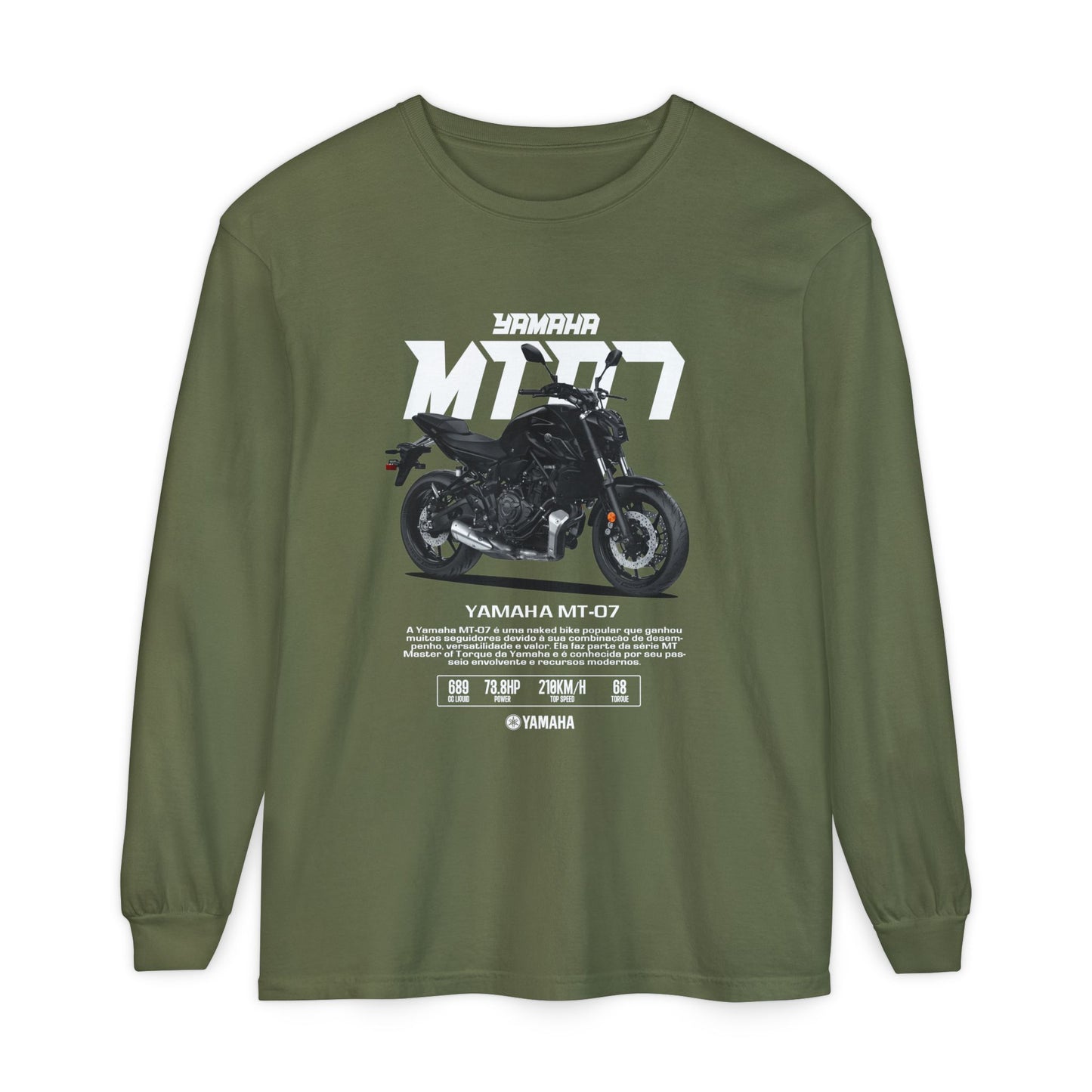 Yamaha MT-07 Long Sleeve T-Shirt for Motorcycle Enthusiasts - CreativeRino