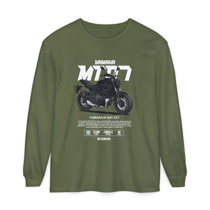 Yamaha MT-07 Long Sleeve T-Shirt for Motorcycle Enthusiasts - CreativeRino