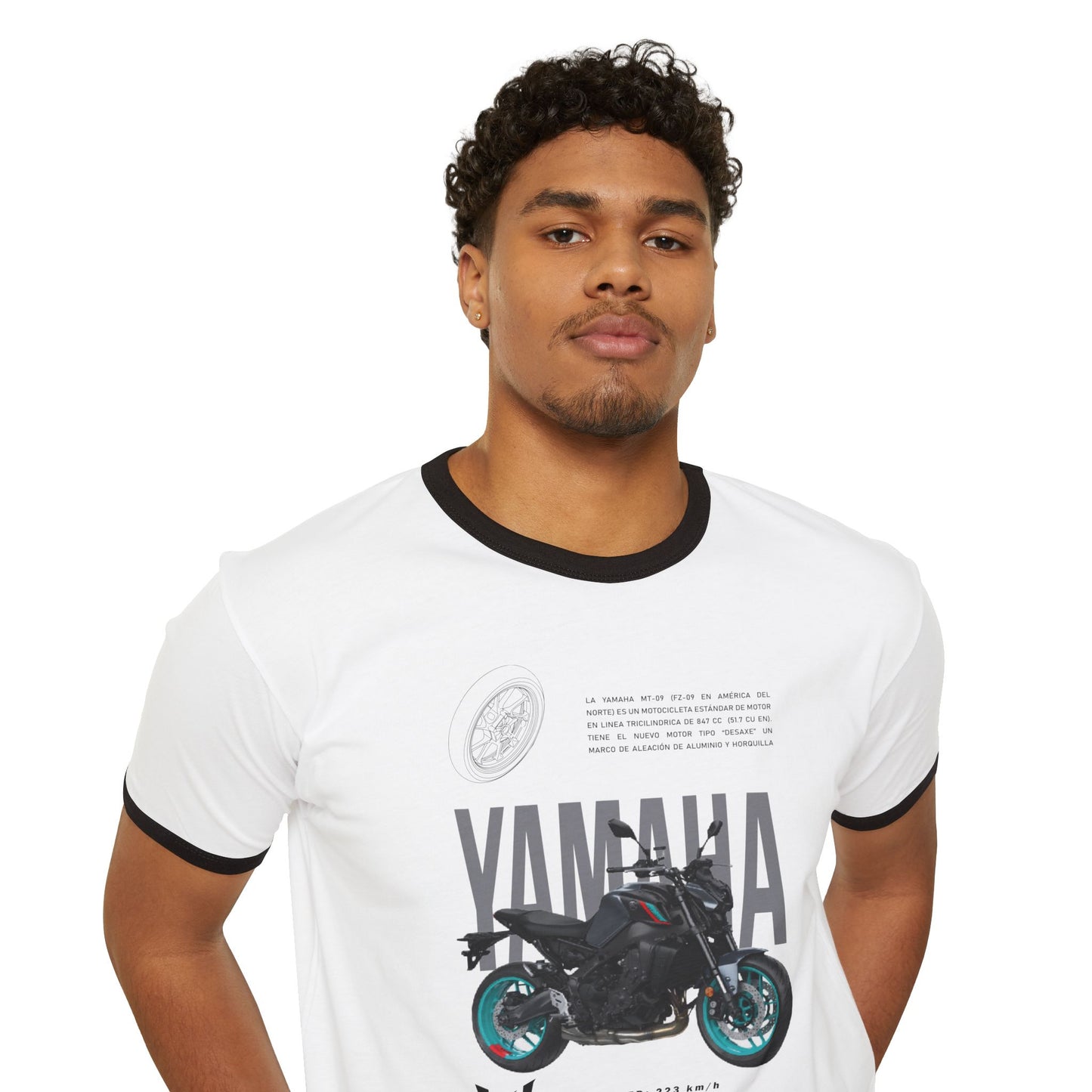 Yamaha Motorcycle Unisex Cotton Ringer T-Shirt - Vintage Design - CreativeRino