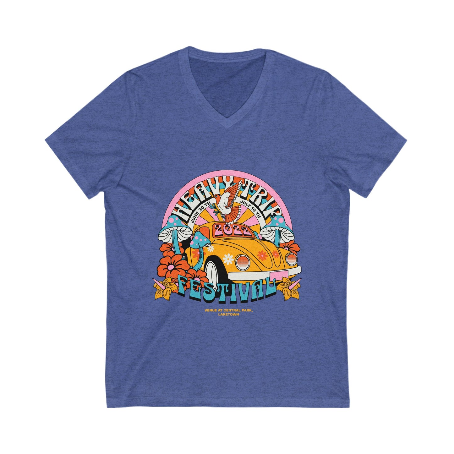 Festival V-Neck Tee – Heavy Trip 2022 T-shirt Design - CreativeRino