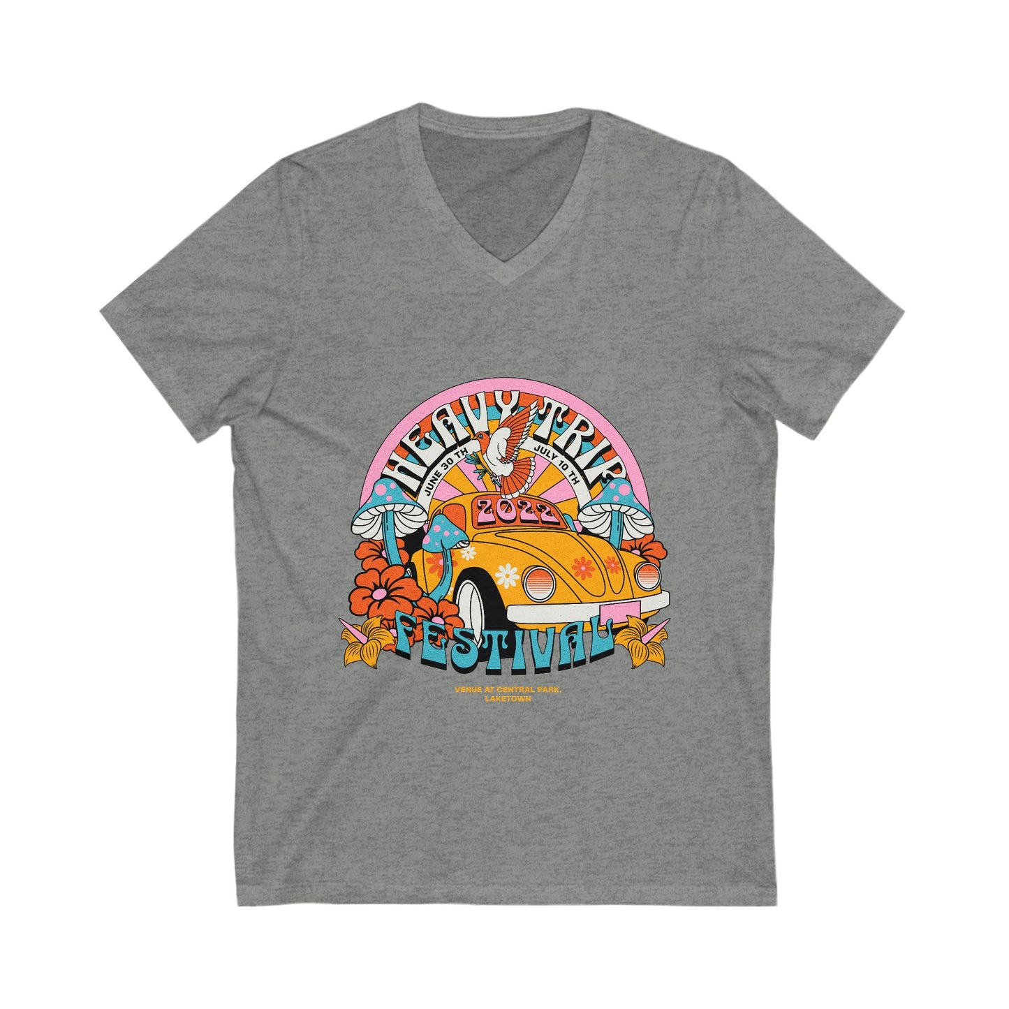 Festival V-Neck Tee – Heavy Trip 2022 T-shirt Design - CreativeRino