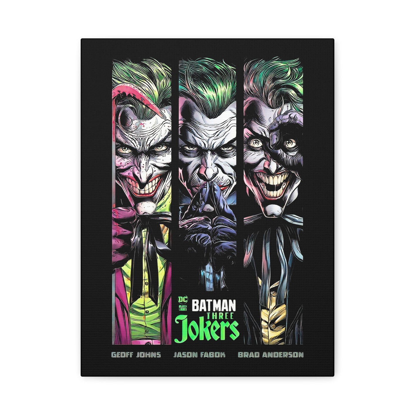 Batman Three Jokers Canvas Art - Stretched Matte Wall Décor - CreativeRino