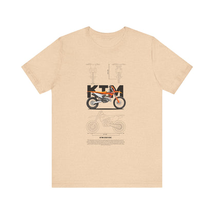 KTM 250 EXC Motorcycle Blueprint Unisex Jersey T-shirt - CreativeRino