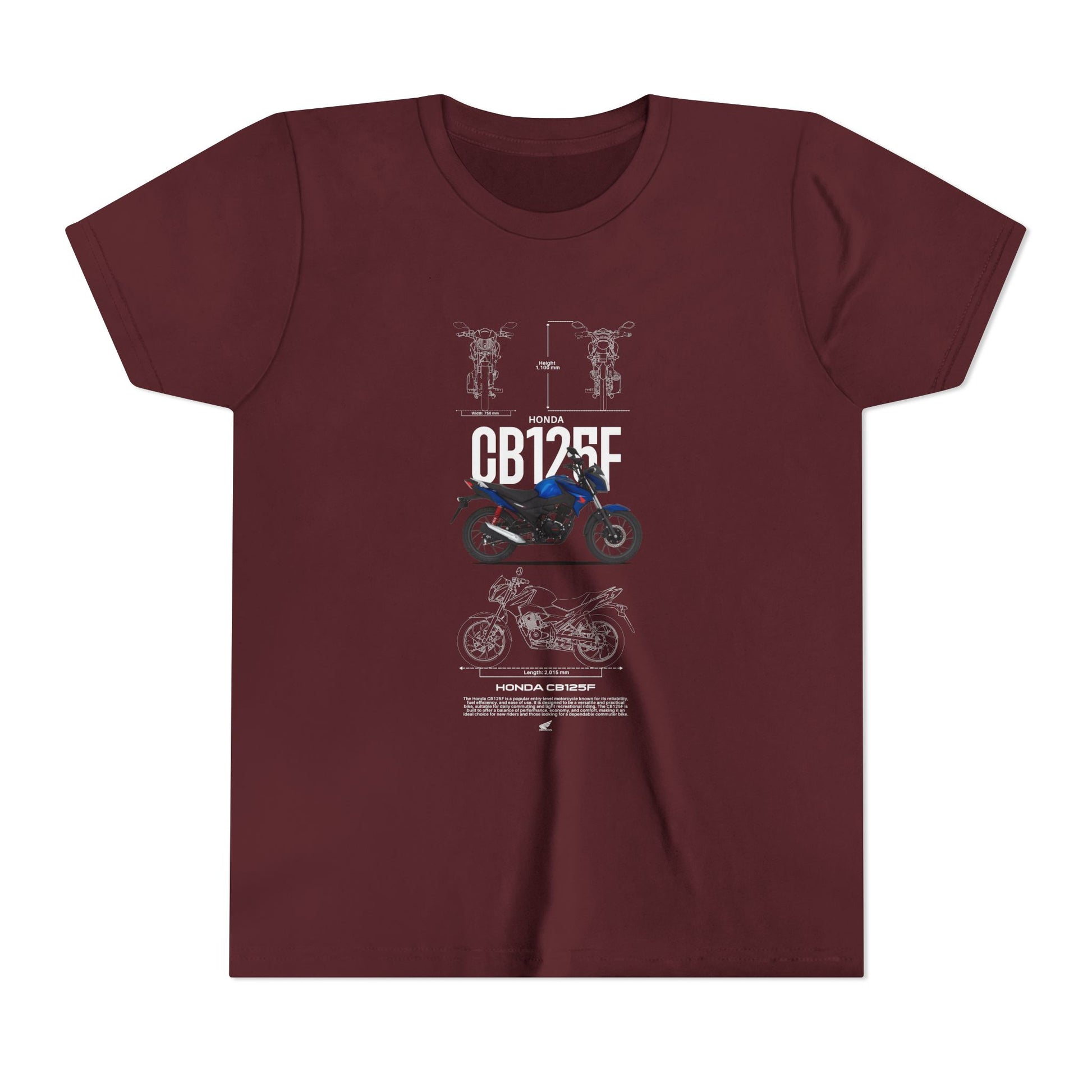 Honda CB125F Youth Motorcycle Graphic T-shirt - CreativeRino
