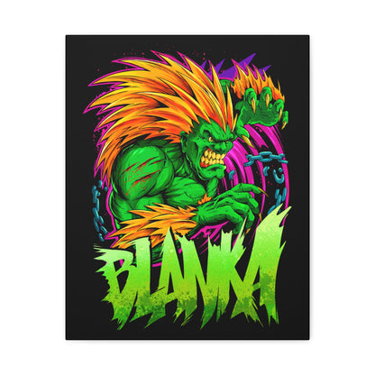 Fierce Blanka Canvas Art - Vibrant Street Fighter Wall Decor - CreativeRino